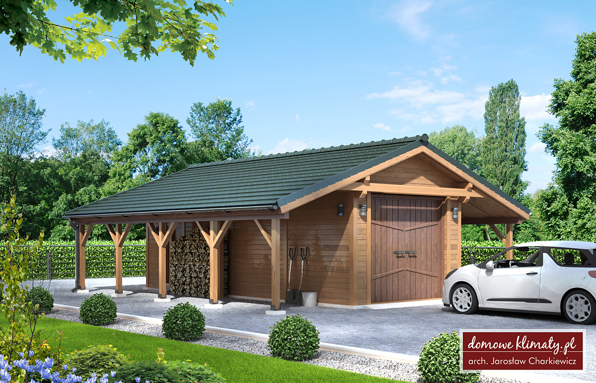 Design garaż gw 2 29.72 m² domowe klimaty